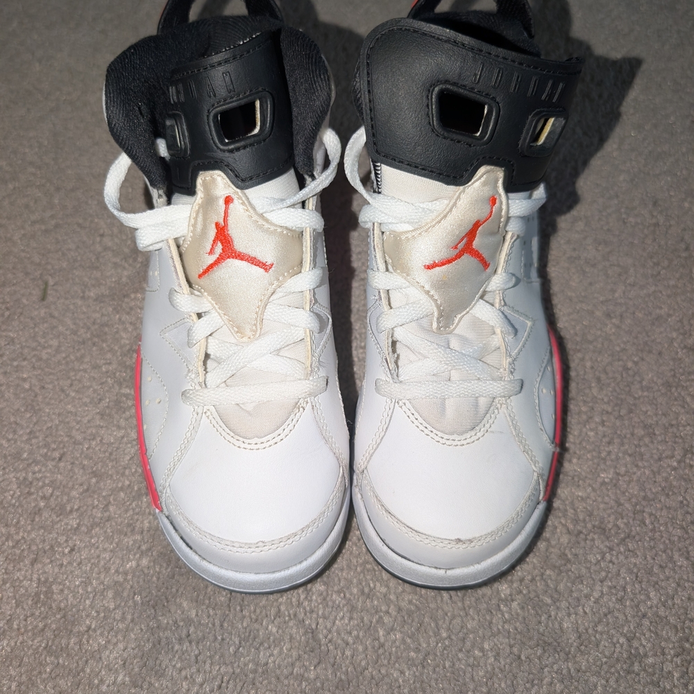Kids White and Black Jordan Sneakers